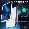 Tablet Android 14 10 Inch 128GB Storage 14GB RAM 1TB Expandable 4G SIM 5G Wifi Bluetooth GPS Keyboard Silver