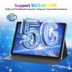 Android 13 Tablet 10.1 Inch 128GB 512GB Expandable 8+8GB RAM 21MP Camera 5G WiFi Keyboard Case Bluetooth Black