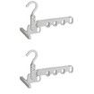 2Pcs Folding Clothes Drying Rack, Laundry Room Hanging Rack with 5 Holes for Outdoor Camping Travel, Hotel Apartment, Student Apartment