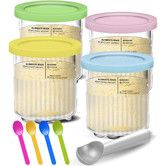 Creami Pints and Lids for Ninja,Deluxe 11-in-1 Creamy Icecream Containers Cups Jars Tubs Canisters Set,Smoothie Pot Compatible with NC501 NC500 Series,4 Pack 24oz
