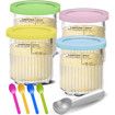 Creami Pints and Lids for Ninja,Deluxe 11-in-1 Creamy Icecream Containers Cups Jars Tubs Canisters Set,Smoothie Pot Compatible with NC501 NC500 Series,4 Pack 24oz