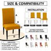 Dining Chair Cover Stretchable Slipcover Seat Protector Removable For Home Hotel Dining Table Chairs Color Yellow