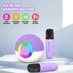 Portable Mini Karaoke Machine for Kids, Bluetooth Speaker with Wireless Microphone,MP3 Player,Perfect for Birthday and Family Parties(Purple)