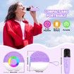 Portable Mini Karaoke Machine for Kids, Bluetooth Speaker with Wireless Microphone,MP3 Player,Perfect for Birthday and Family Parties(Purple)