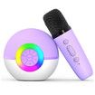 Portable Mini Karaoke Machine for Kids, Bluetooth Speaker with Wireless Microphone,MP3 Player,Perfect for Birthday and Family Parties(Purple)