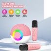 Portable Mini Karaoke Machine for Kids, Bluetooth Speaker with Wireless Microphone,MP3 Player,Perfect for Birthday and Family Parties(Pink)