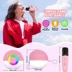 Portable Mini Karaoke Machine for Kids, Bluetooth Speaker with Wireless Microphone,MP3 Player,Perfect for Birthday and Family Parties(Pink)