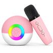 Portable Mini Karaoke Machine for Kids, Bluetooth Speaker with Wireless Microphone,MP3 Player,Perfect for Birthday and Family Parties(Pink)