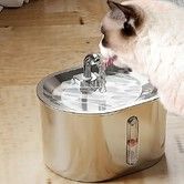 Pet Cat Water Fountain Filter Stainless Steel 25L Dispenser Dog Hydration Drinking Bowl Waterer Drinker Quiet USB Powered