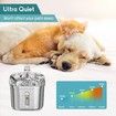 Cat Filter Water Fountain Stainless Steel Pet Fountain 2.2L Dispenser USB Powered For Cats and Dogs