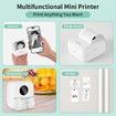 Mini Inkless Thermal Printer for iOS and Android for Bluetooth Wireless Mini Portable Printer for DIY,Memo,List (White)