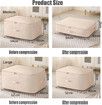 Ultra Space Saving Compression Organiser Heavy Duty Moving Bags Storage Tote for Comforters Clothes Blankets Bedding with Zipper(Grey-L)