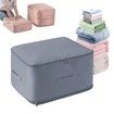 Ultra Space Saving Compression Organiser Heavy Duty Moving Bags Storage Tote for Comforters Clothes Blankets Bedding with Zipper(Blue-L)