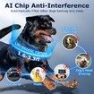 Bark Collar for Large Medium Dogs Smart Ultrasonic Dog Bark Collar Deterrent Device Rechargeable Anti Barking Collar with Adjustable Ultrasonic Beep Vibration Shock and 7 Sensitivity (Black)