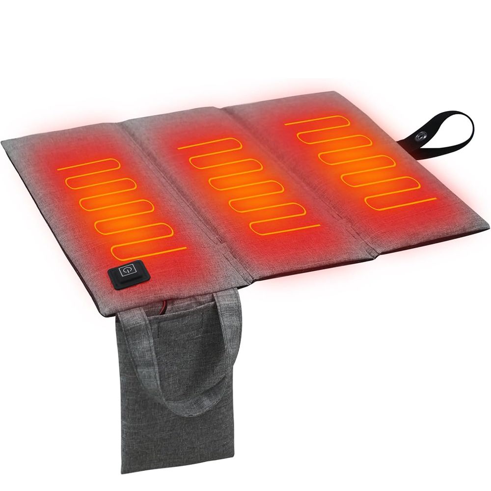 Heated Camping Seat Cushion,Foldable Stadium Seat Cushion,3 Gears Adjustable USB Powered Warm Seat Pads, for Office Chair,Stadium,Hunting, Fishing,Camping