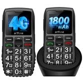 4G VoLTE Senior Basic Big Button Mobile Phones  Elderly SOS Alarm Call Button,1800mah Battery, Torch, FM Radio, USB-C Charging Dock