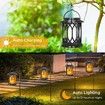Solar Lanterns Outdoor Waterproof,Bright Hanging Solar Lights for Outside,Solar Powered Lanterns Lighting LED for Garden Patio Yard Decorative 2 Pack (Warm Light)