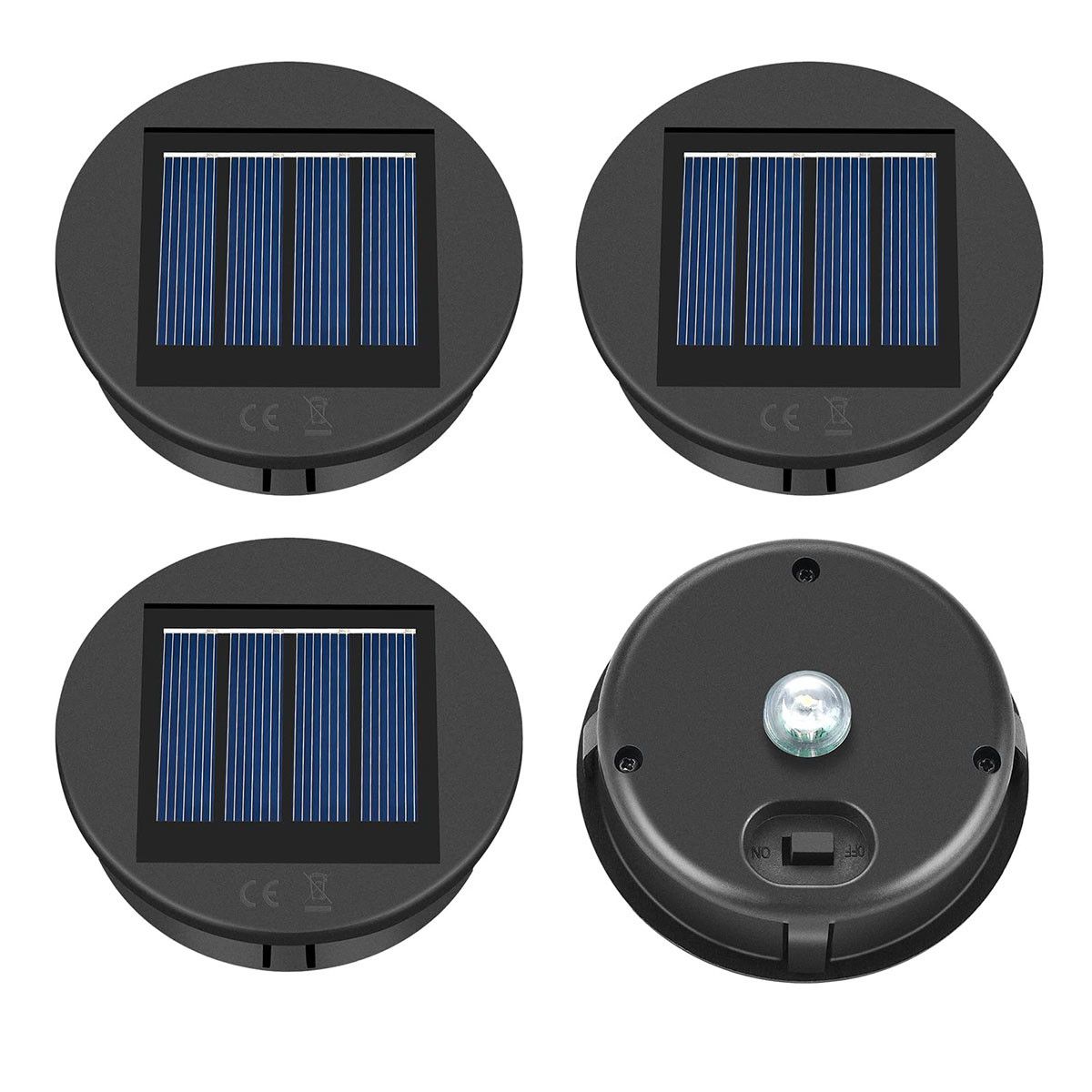Solar Lantern Light Top Replacement LED Outdoor Waterproof Warm White 4 Pcs Garden Patio