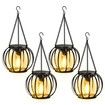 Solar Lanterns Outdoor Lights,Metal Solar Lantern Lights,Brighter Hanging Solar Lights Outdoor Waterproof,Auto On/Off Outdoor Solar Lights for Yard Garden Patio Pathway Decor 4 Pack