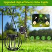 Solar Lanterns Outdoor Lights,Metal Solar Lantern Lights,Brighter Hanging Solar Lights Outdoor Waterproof,Auto On/Off Outdoor Solar Lights for Yard Garden Patio Pathway Decor 4 Pack