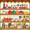 Kids Pretend Play Shop Grocery Supermarket Playset Shopping Trolley Cash Register Scanner Stall Role Plays Food Money 65Pcs