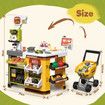 Kids Pretend Play Shop Grocery Supermarket Playset Shopping Trolley Cash Register Scanner Stall Role Plays Food Money 65Pcs