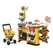 Kids Pretend Play Shop Grocery Supermarket Playset Shopping Trolley Cash Register Scanner Stall Role Plays Food Money 65Pcs