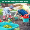 Kids Garden Tool Toy Set Wheelbarrow Watering Can Gardening Gloves Playset Outdoor Utility Cart Apron Trowel Rake Shovel