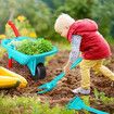 Kids Garden Tool Toy Set Wheelbarrow Watering Can Gardening Gloves Playset Outdoor Utility Cart Apron Trowel Rake Shovel