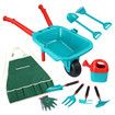Kids Garden Tool Toy Set Wheelbarrow Watering Can Gardening Gloves Playset Outdoor Utility Cart Apron Trowel Rake Shovel