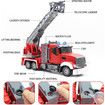 Remote Control Fire Engine Truck Toy,9 Channel Electric RC Truck Construction Toys,with Water Pump Lights Sounds Extendable Ladder, Fire Car Toy Boy Gift