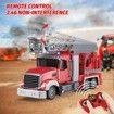 Remote Control Fire Engine Truck Toy,9 Channel Electric RC Truck Construction Toys,with Water Pump Lights Sounds Extendable Ladder, Fire Car Toy Boy Gift