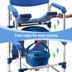 Commode Shower Chair Toilet Seat Wheelchair 3in1 Bath Stool Bathroom Bedside Mobility Raised Seating Furniture with Arms