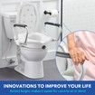 Raised Toilet Seat 5 Inch Elevated Riser Assisted Living Handicap Lid Safety Arms Fit Most Toilets Aluminium Portable