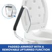 Raised Toilet Seat 5 Inch Elevated Riser Assisted Living Handicap Lid Safety Arms Fit Most Toilets Aluminium Portable