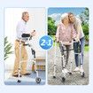 2in1 Folding Walker Medical Aid Elderly Mobility Walking Height Arm Adjustable Toilet Outdoor Aluminium Wheels Lightweight