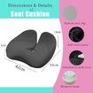 Memory Foam Seat Cushion Tailbone Relief Pressure Coccyx Butt Pillow Pad Office Chair Car Wheelchair Long Sitting Seating Comfort