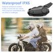 Motorcycle Headset Helmet Intercom Headset with CVC Noise Cancellation Stereo Music IPX6 Waterproof for Full face Helmet