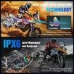 Motorcycle Helmet Speakers High Battery Life Helmet Headphone IPX6 Automatic Answer/Call Music Control/Intelligent Noise/Wake up Siri,2 Different Types of Mic Compatible with All Helmets