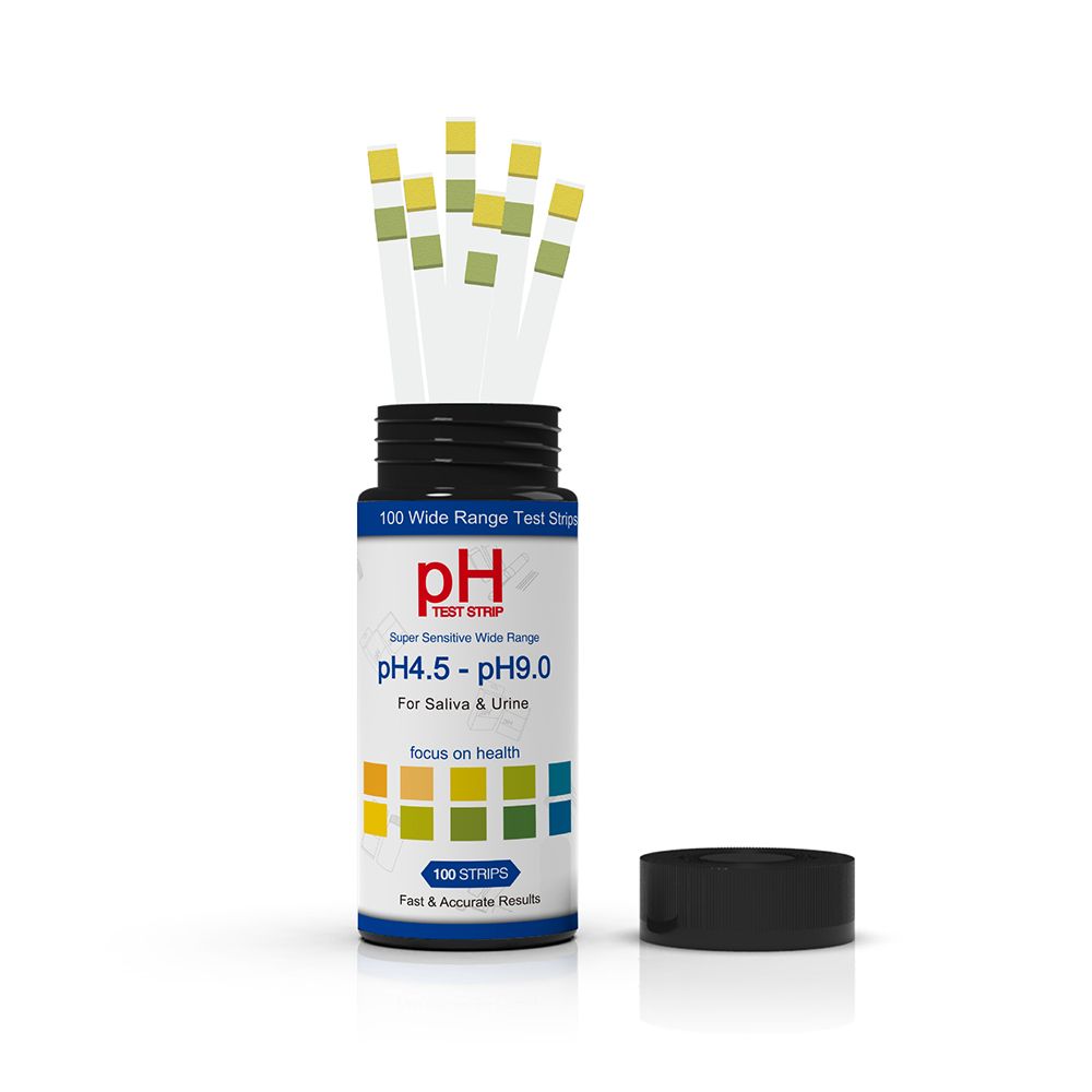 PH Test Strips 4.5-9.0 ppm 100pcs Urine Saliva pH Level Monitor Alkaline Acid Testing Range Fast Accurate Results in Seconds