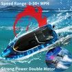 High Speed RC Boat 30+ MPH Fast Remote Control Boat Rechargeable Battery Storage Package 2.4GHz Electric Boats with LED Lights for Pool Lake