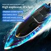 High Speed RC Boat 30+ MPH Fast Remote Control Boat Rechargeable Battery Storage Package 2.4GHz Electric Boats with LED Lights for Pool Lake