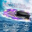 Remote Control Boat 2.4 GHZ Racing Boats with LED Light,Rechargeable Battery for LakePool Toys Gifts for Boys Girls