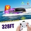 Remote Control Boat 2.4 GHZ Racing Boats with LED Light,Rechargeable Battery for LakePool Toys Gifts for Boys Girls