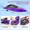 Remote Control Boat 2.4 GHZ Racing Boats with LED Light,Rechargeable Battery for LakePool Toys Gifts for Boys Girls