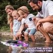 Remote Control Boat 2.4 GHZ Racing Boats with LED Light,Rechargeable Battery for LakePool Toys Gifts for Boys Girls