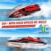 High Speed RC Boat Rechargeable Battery 22+ MPH Fast Remote Control Boat for Pool Lake 2.4GHz RC Speed Boat for Kids Outdoor Water Toys