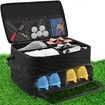 2 Layers Golf Trunk Organizer,Golf Accessories,Waterproof and Durable Golf Storage Bag,Golf Organizer for Car,Golf Gifts for Dad/Father/Grandpa (Black)
