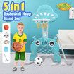 Kids Basketball Hoop Stand Set 5 in 1 Activity Centre Golf Game Ring Toss Football Gate Adjustable Indoor Outdoor Playset