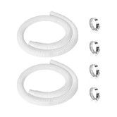 Hose Pool 2 Pcs 1.25Inch 1.5 Metres Replacement Accessory Pump Intex Compatible Vacuum Filter 330 GPH 530 GPH 1000 GPH Ground White Tool